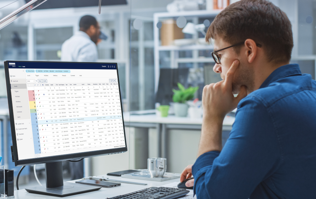 electric grid worker uses software