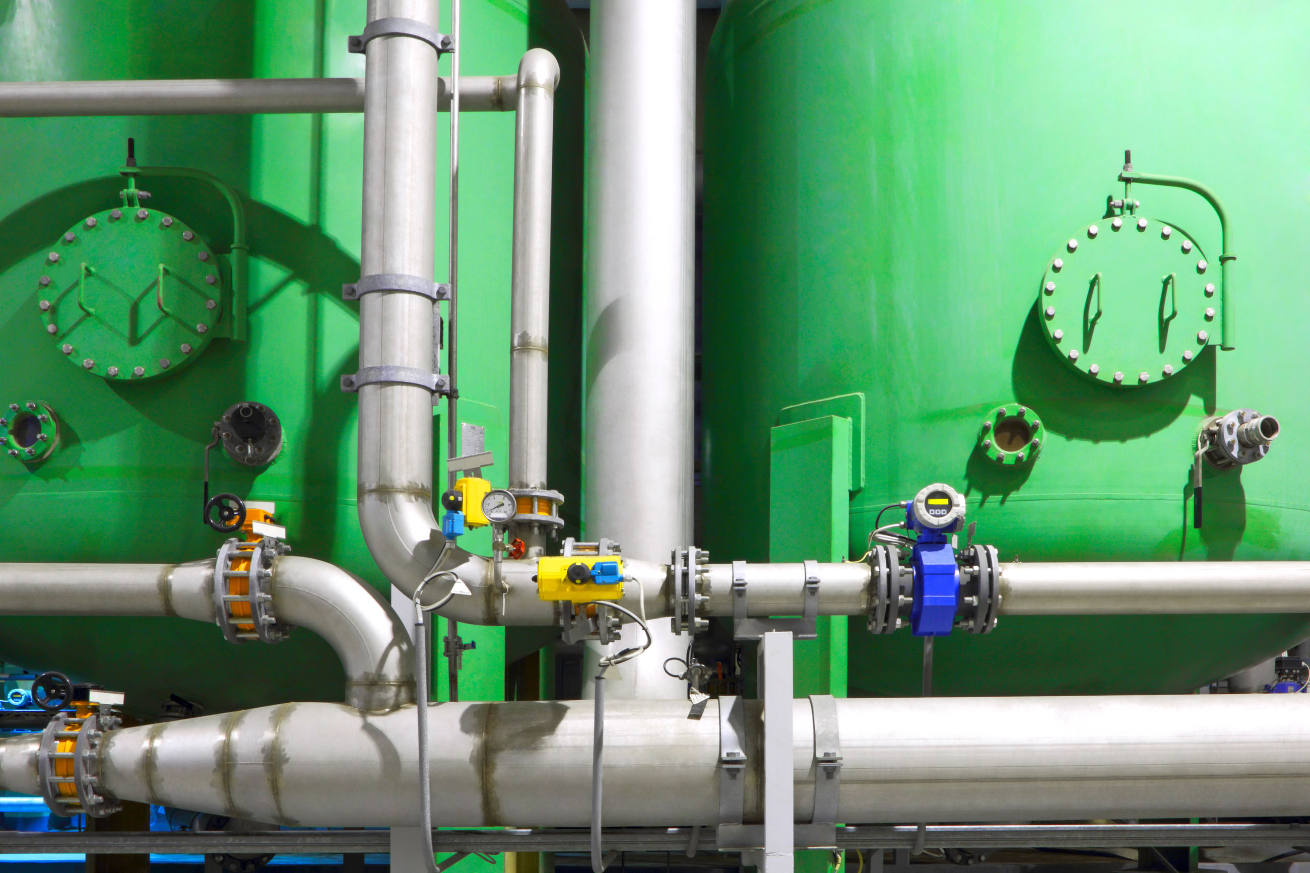 Workers in a refinery
